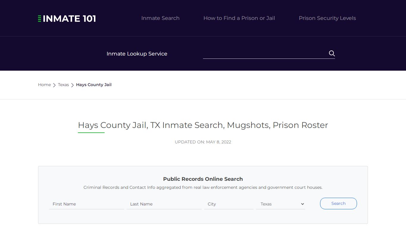 Hays County Jail, TX Inmate Search, Mugshots, Prison ...